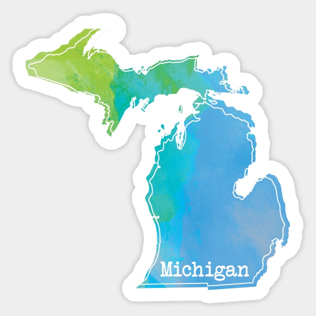 Michigan Watercolor Outline Sticker by UnderwaterSky